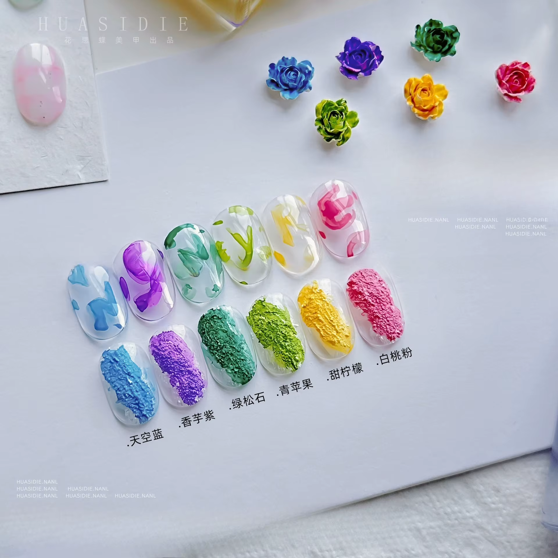 6 couleurs été crème glacée ongles dégradé fluide 6ml créatif bricolage conception