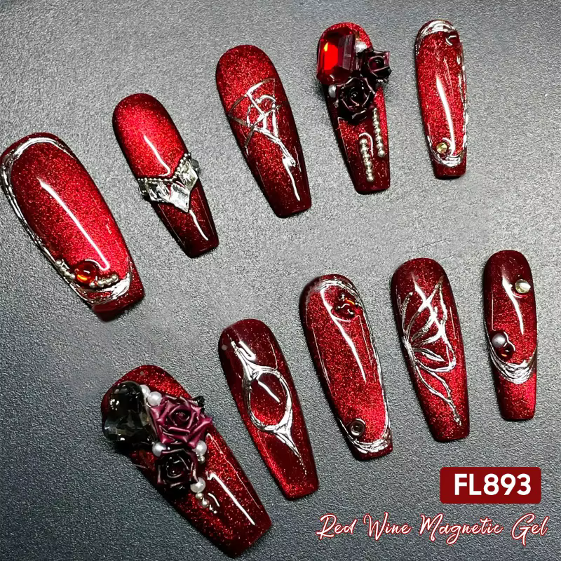 Vernis à ongles Gel magnétique chat vin rouge 10ml