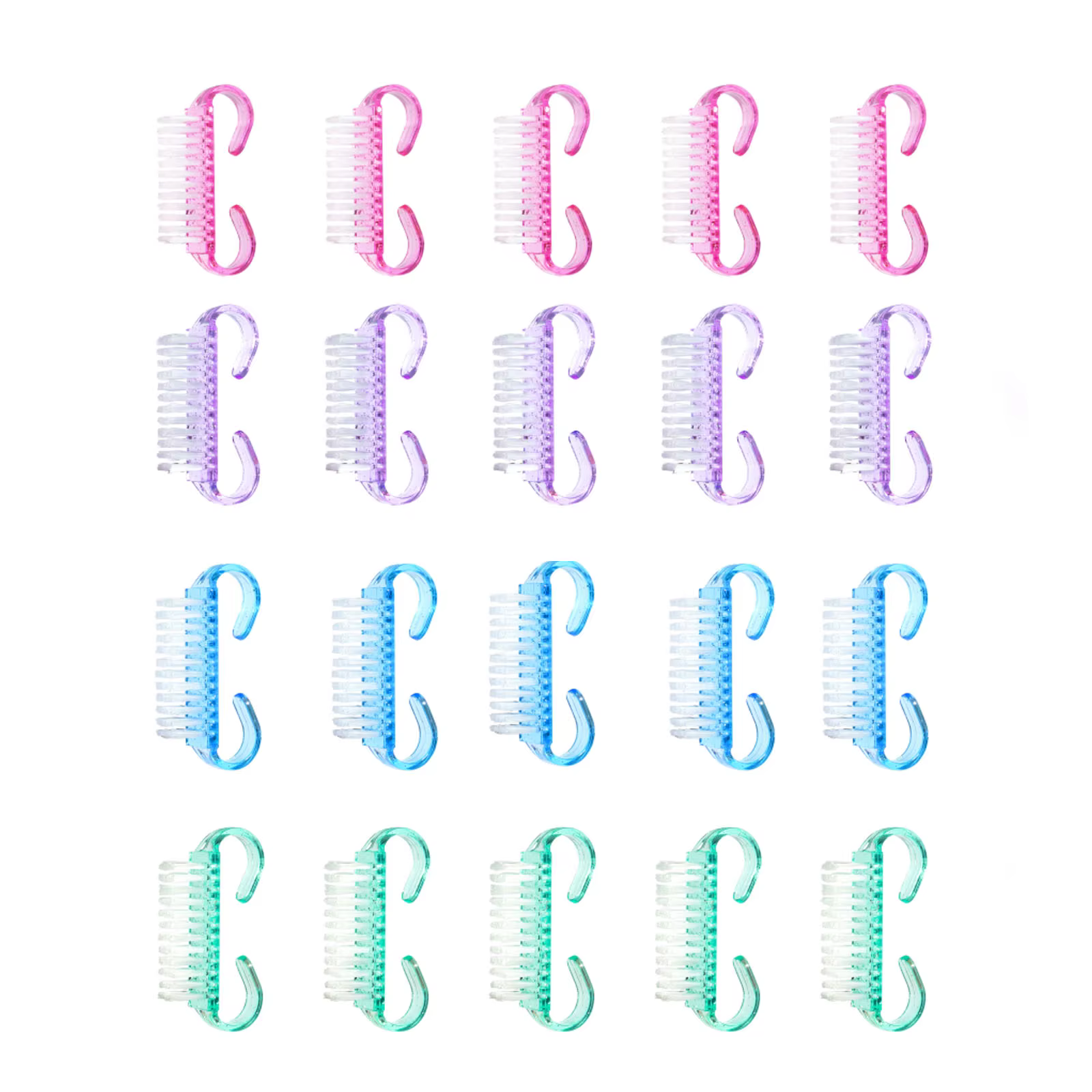 1/5/20 pièces brosse à ongles en acrylique couleur rose Nail Art manucure pédicure doux enlever la poussière en