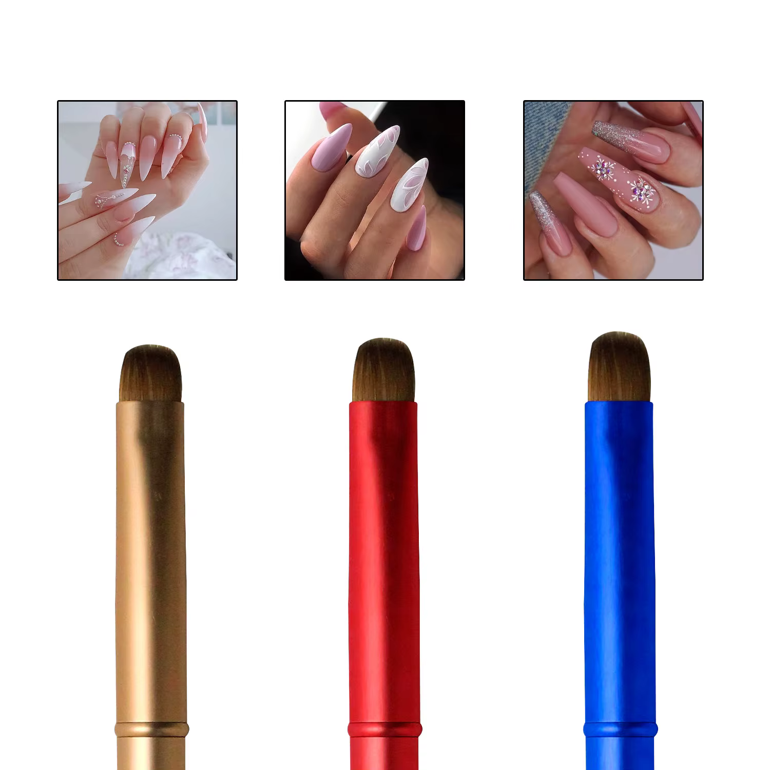 Brosse à ongles française de qualité supérieure avec manche élégant – Parfaite pour les manucure en gel acrylique et UV