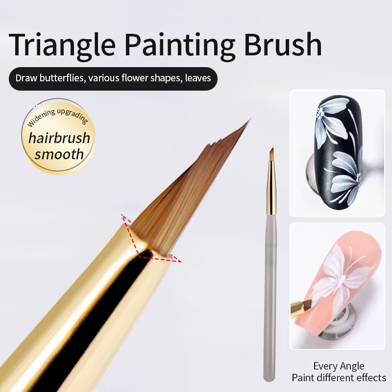 Pinceau de peinture triangulaire pour ongles