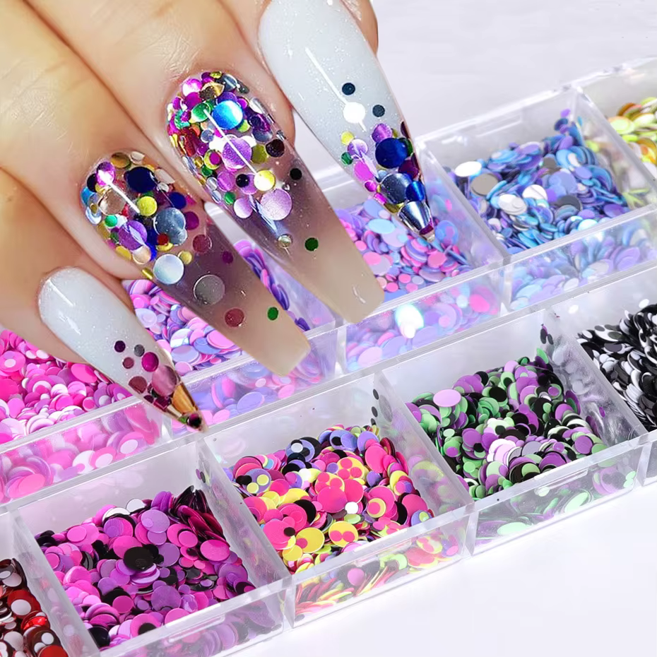 Poudre à paillettes pour ongles
