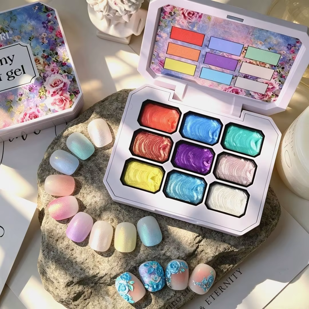 Vernis à ongles gel 3D effet aurore 9 couleurs
