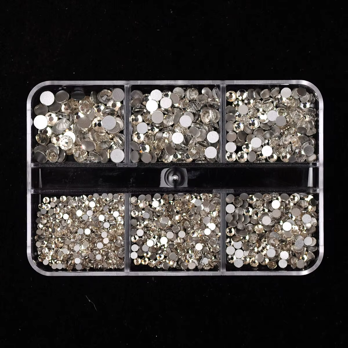 Breloques pour ongles en cristal coloré à dos plat