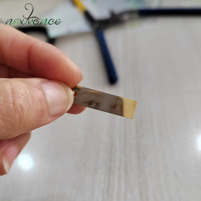 Nextvance – collier personnalisé avec image d'yeux, pendentif rectangulaire en acier inoxydable gravé au Laser pour femmes et hommes, bijoux cadeaux
