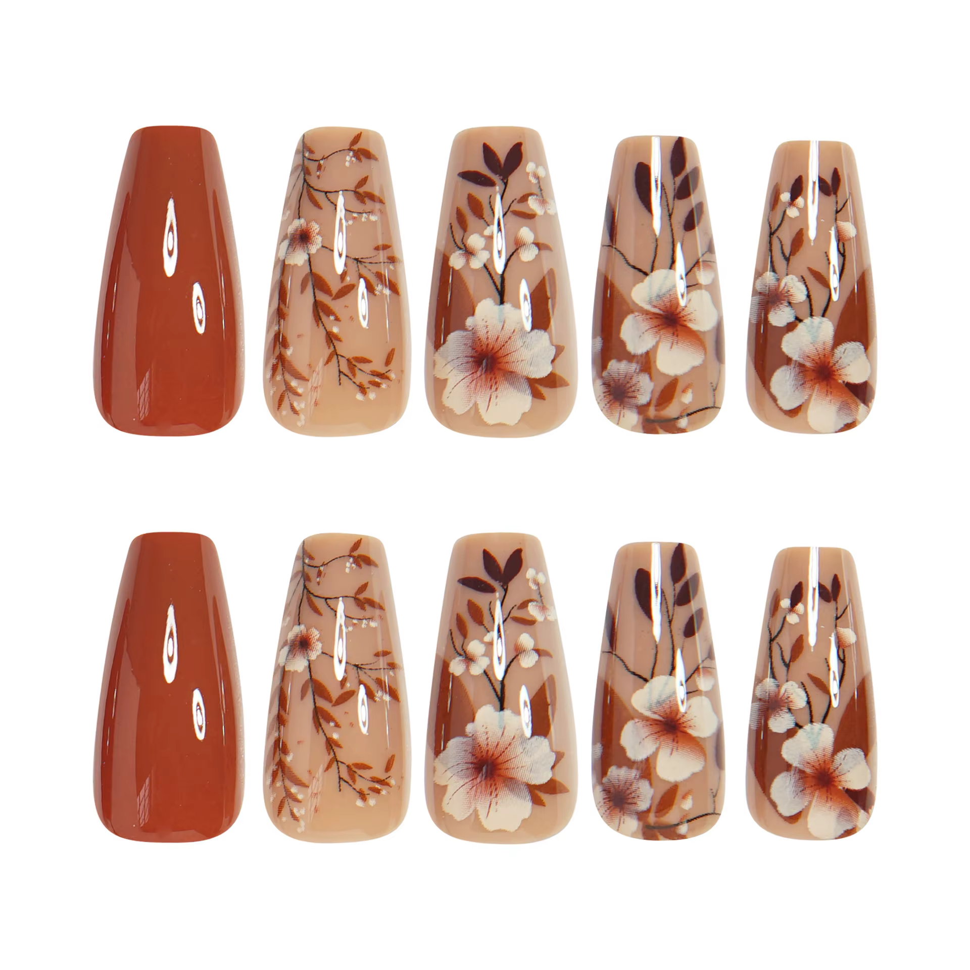 Faux ongles mi-longs pour femmes et filles