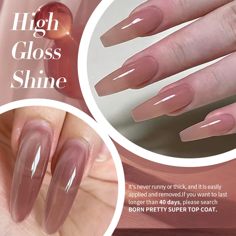 BORN PRETTY 10ml gelée nue Gel vernis à ongles cristal translucide café tremper Semi-Permanent