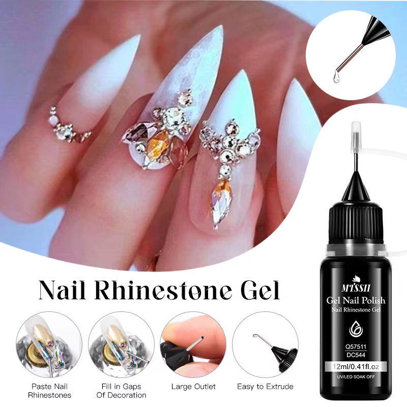 Gel à strass pour ongles 12 ml - Sans alcool