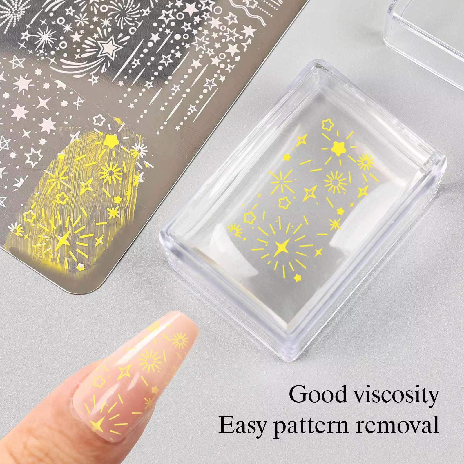 Kit de Plaques d'Estampage Carrées pour Nail Art