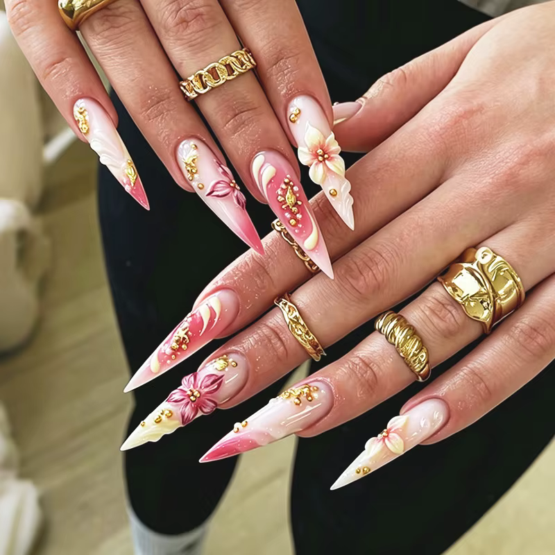 24 faux ongles à presser