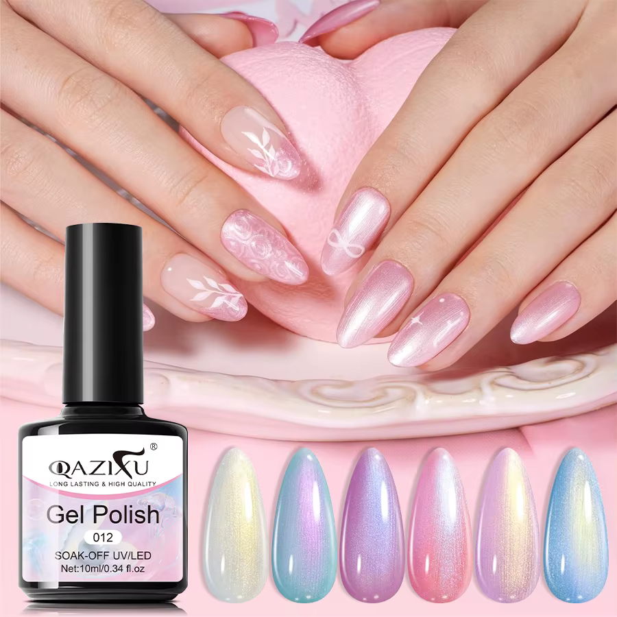 Lot de 1/6 vernis à ongles gel effet coquillage nacré
