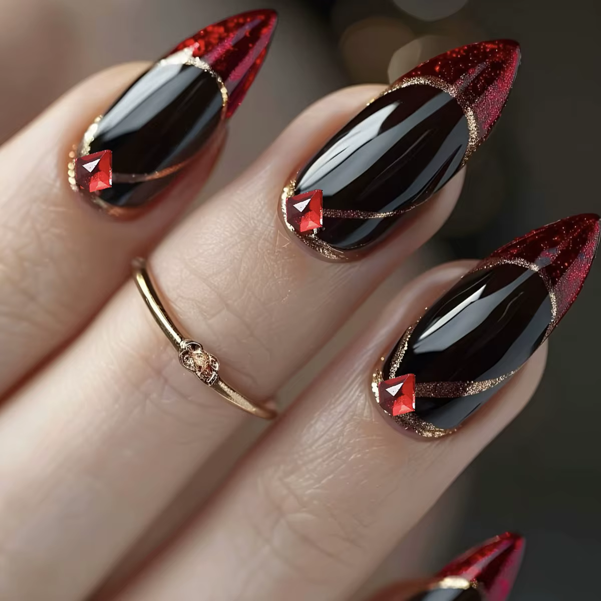 Faux ongles mi-longs pour femmes et filles