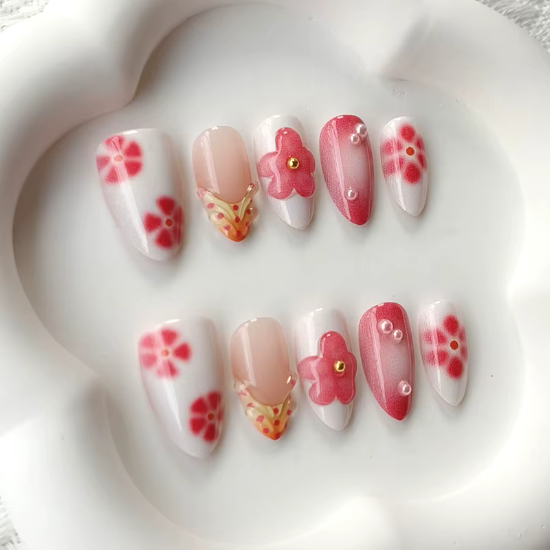 10 faux ongles courts en forme d'amande