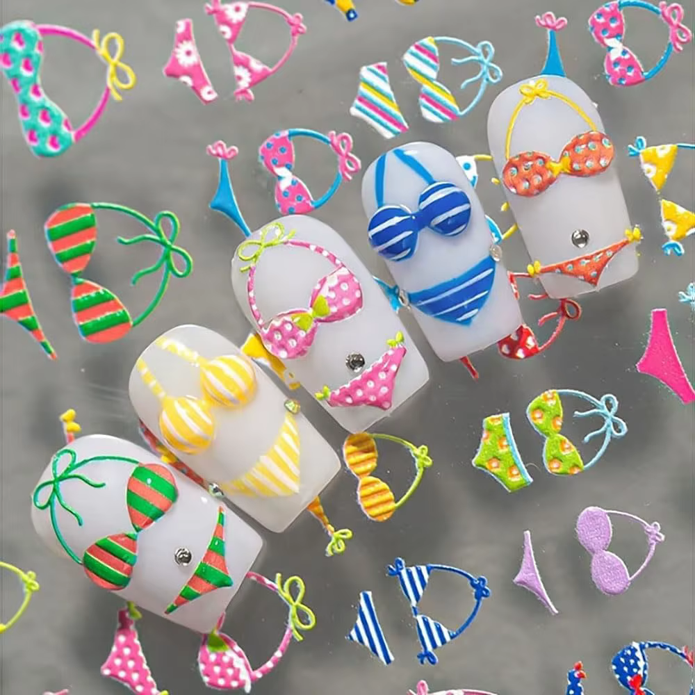 Autocollants pour ongles d'été sexy pour filles