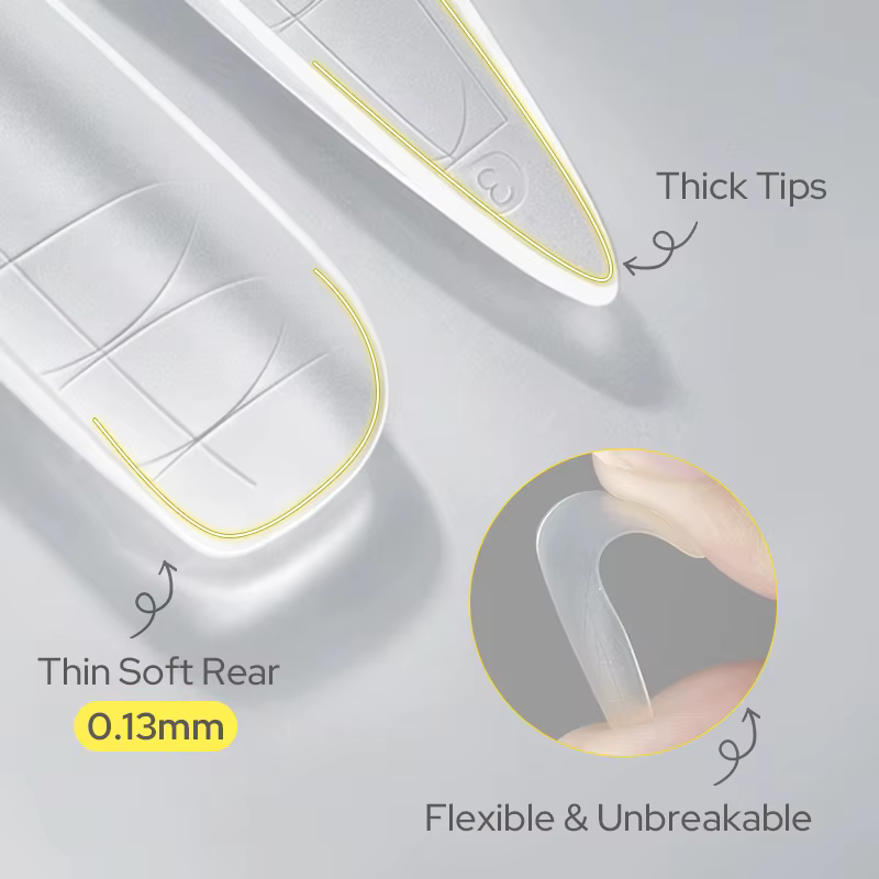 Longs faux ongles stiletto avec guides de longueur intégrés