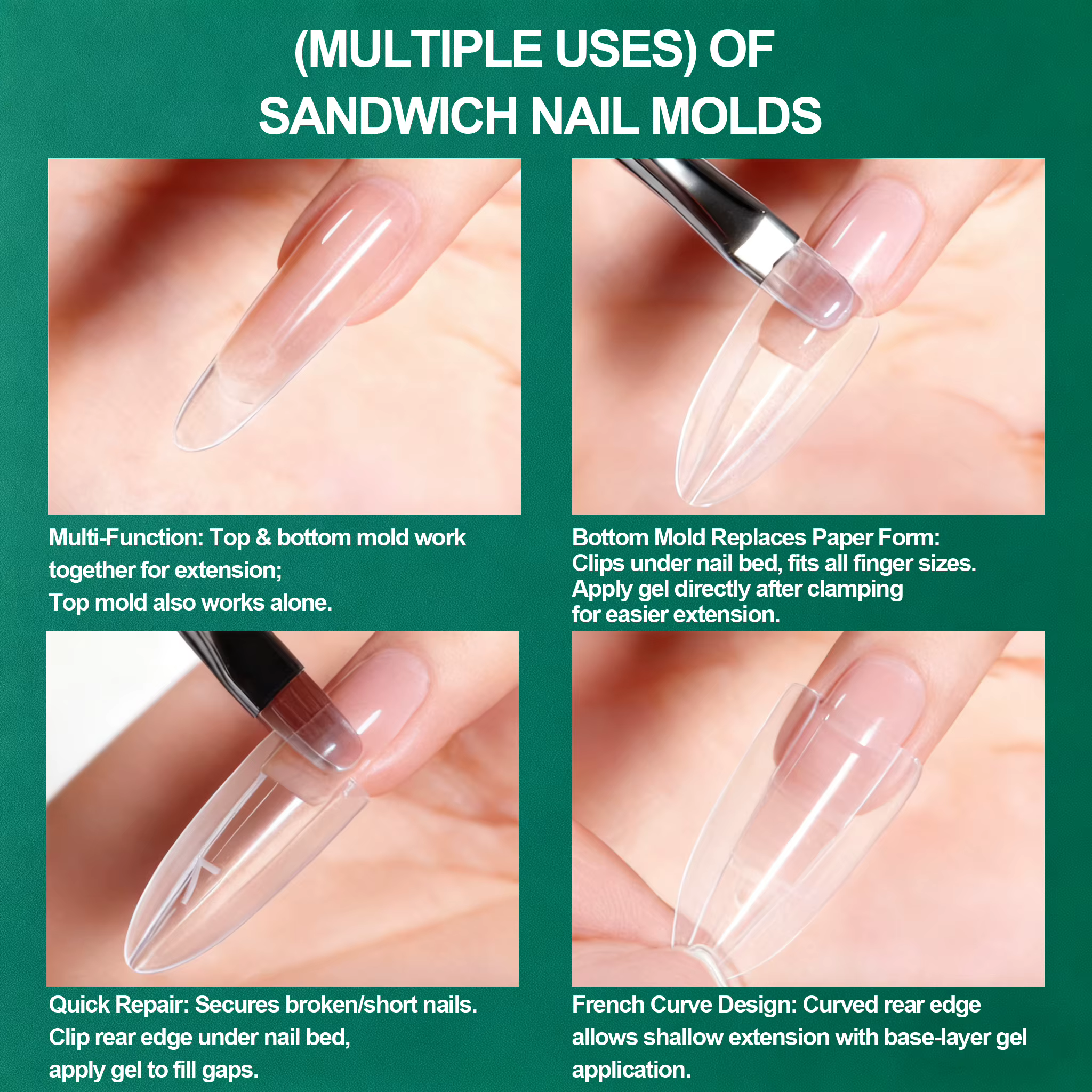 Nailpop Sandwich ongles double formes 240 pièces 15