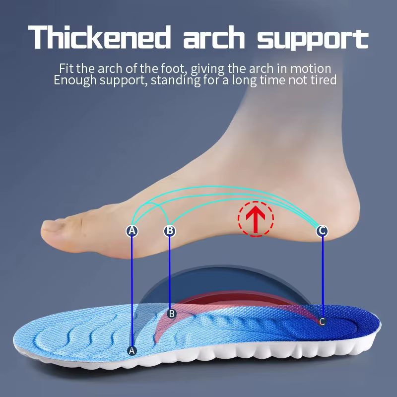 Semelles intérieures de sport pour chaussures, technologie Cloud 4D, semelle en PU, coussin d'absorption des chocs doux et respirant, semelles orthopédiques de course