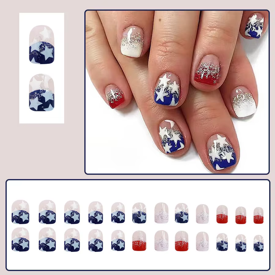 Faux ongles carrés courts pour femmes