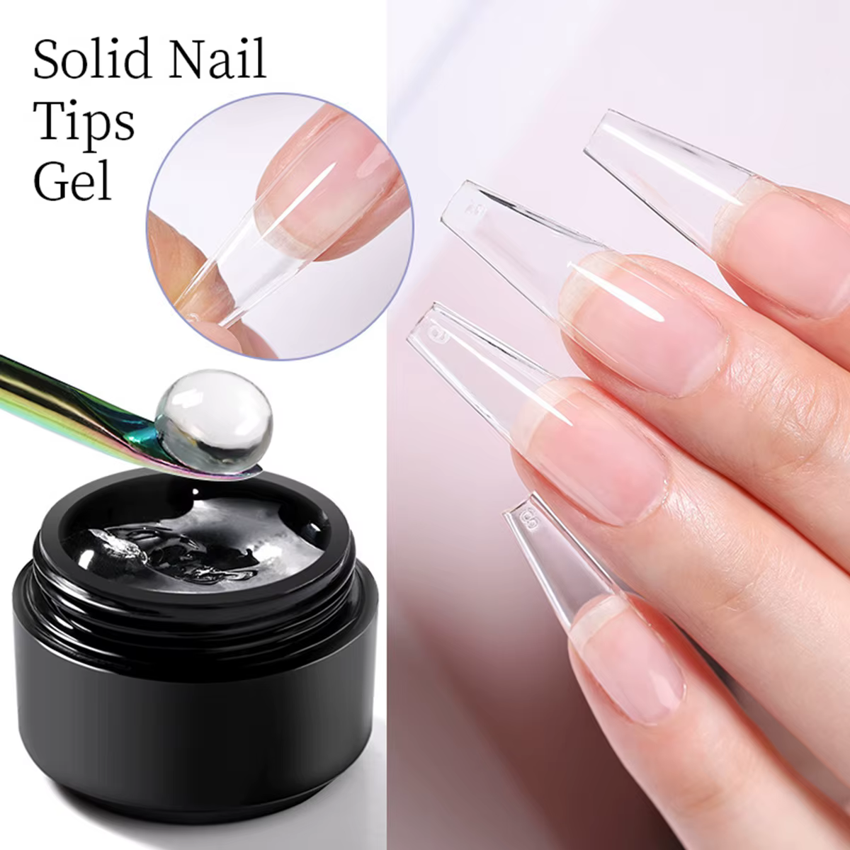 Gel pour pointes d'ongles solides