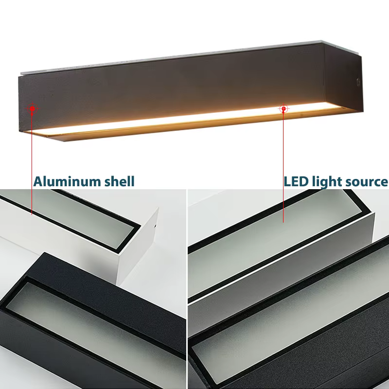 Applique Murale LED en Aluminium Imperméable Conforme à la Norme IP65, Luminaire Décoratif d'Extérieur, Idéal pour un Porche, une Maison ou un Garage