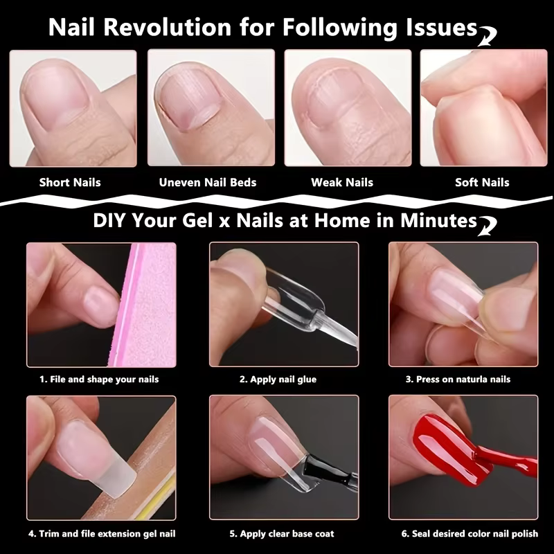240 et 600 autocollants pour ongles ovales/balète/amande/carrés mats transparents