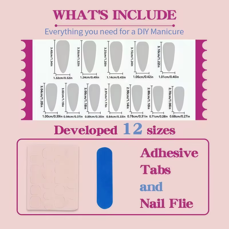 24 faux ongles pointus ondulés rouge bordeaux