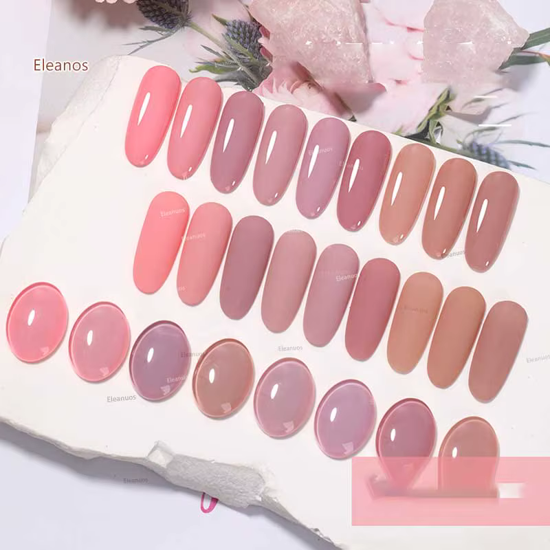 Eleanos Rose Rose 22 couleurs peau nue Gel vernis à ongles ensemble semi-permanent hybride Gel UV vernis Nail Art Salon 15ml Kit d'apprentissage