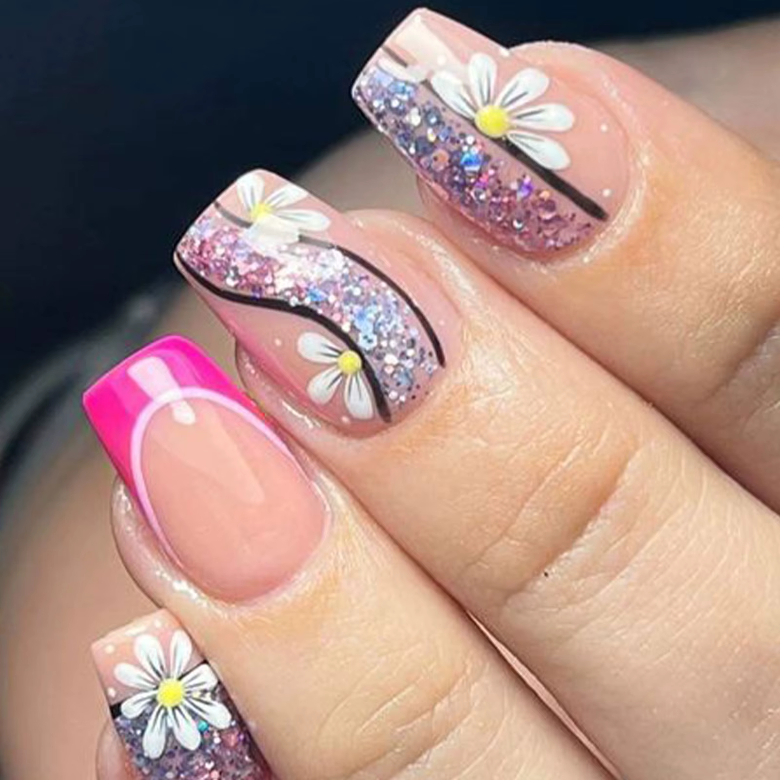 Faux Ongles Courts à Presser pour la Saison Printemps Été