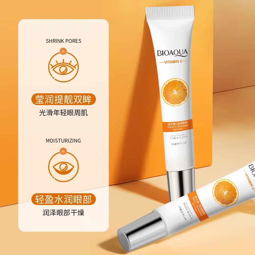 BIOAQUA – crème pour les yeux à la vitamine C, dissolvant de cernes, hydrate, éclaircissante, Contour des yeux, Anti-rides, Anti-âge, soins pour la peau