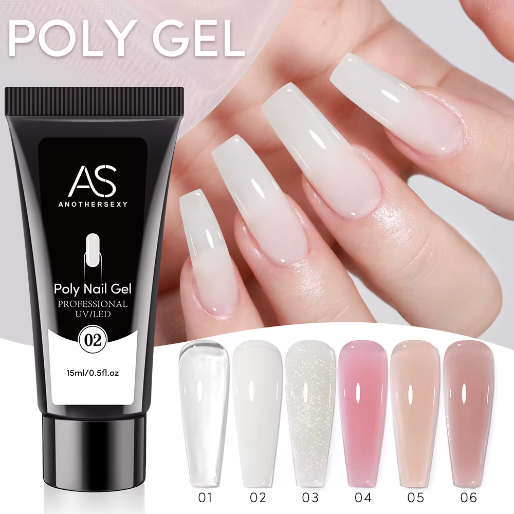 AS 15ml Gel d'extension d'ongle construire des ongles Poly Gel acrylique UV LED Extension rapide du modèle de cristal