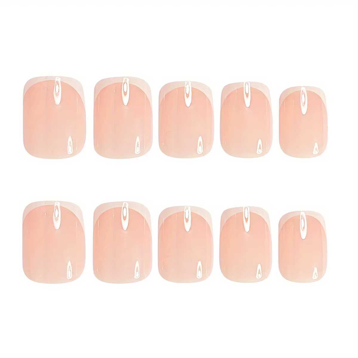 Faux ongles français simples et brillants