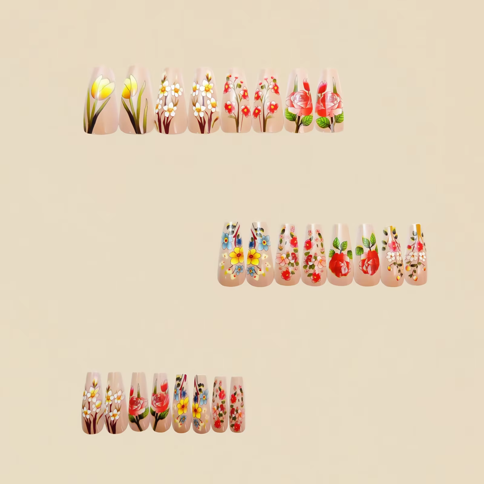 Faux ongles moyens pour femmes et filles