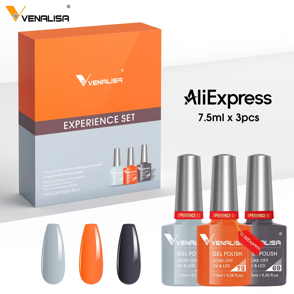 Venalisa 3 pièces/kit magnifique Kit de vernis à ongles de couleur tremper UV LED