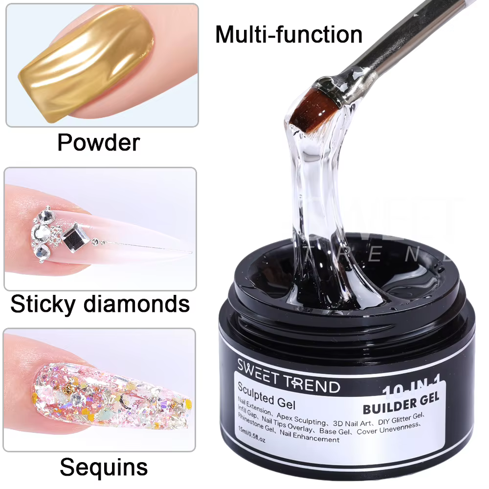 SWEET TREND - 6 couleurs 15ml Gel UV de construction transparent rose nude pour ongles