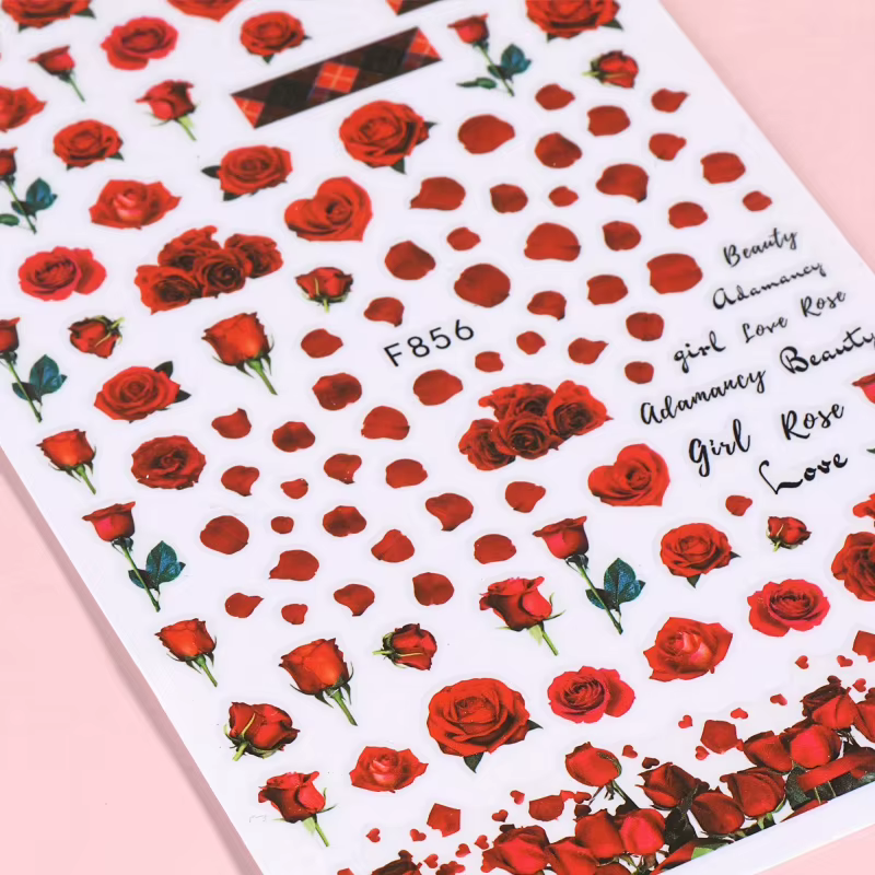 Un ensemble d'autocollants décoratifs pour ongles pour la Saint-Valentin