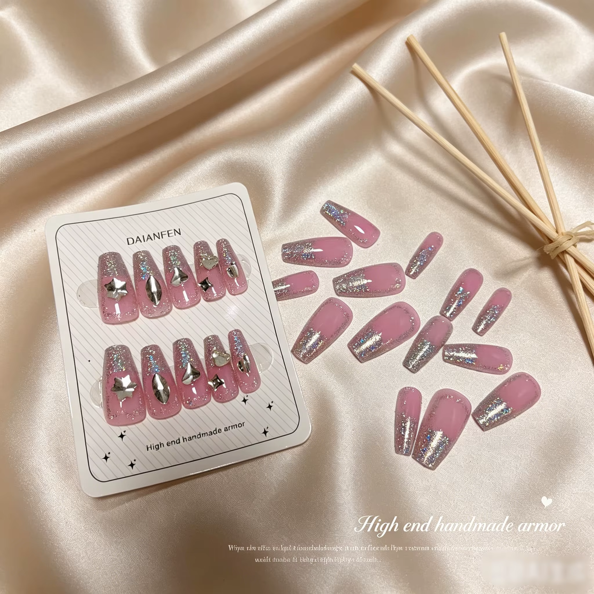 Faux ongles à presser, kit complet de 24 pièces