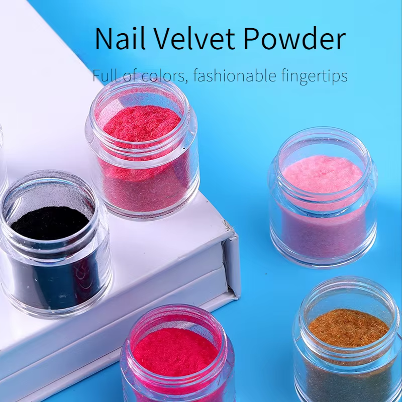 10 couleurs hiver Nail Art accessoires velours paillettes ongles en peluche poudre bricolage