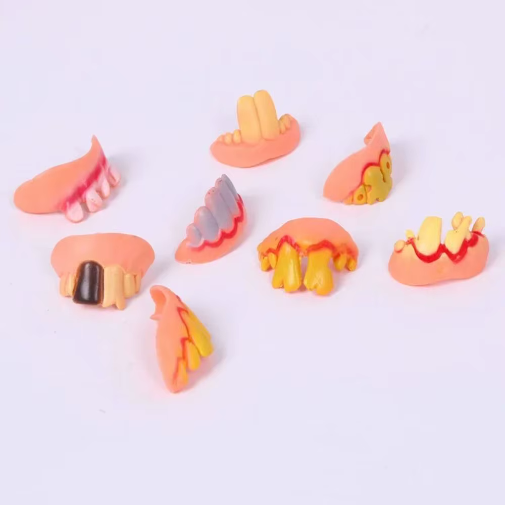 Gags pour prothèses dentaires amusantes, 10 styles, dents laides, jouet en caoutchouc, fausses dents, accessoire de décoration d'halloween