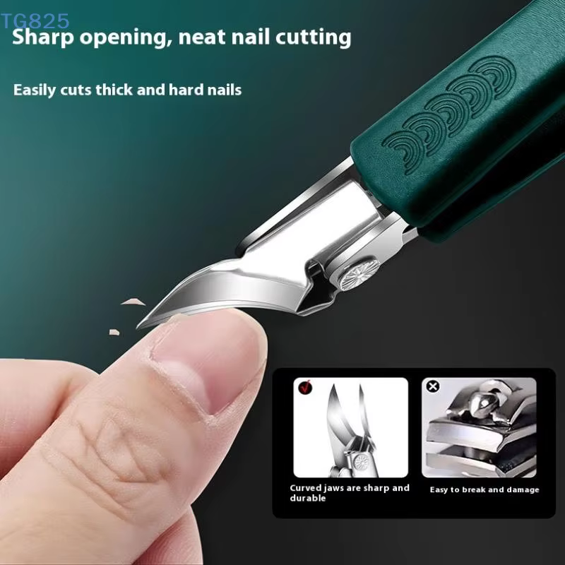 AN】【AN】Coupe-ongles super inclinés et pointus anti-éclaboussures pour ongles épais