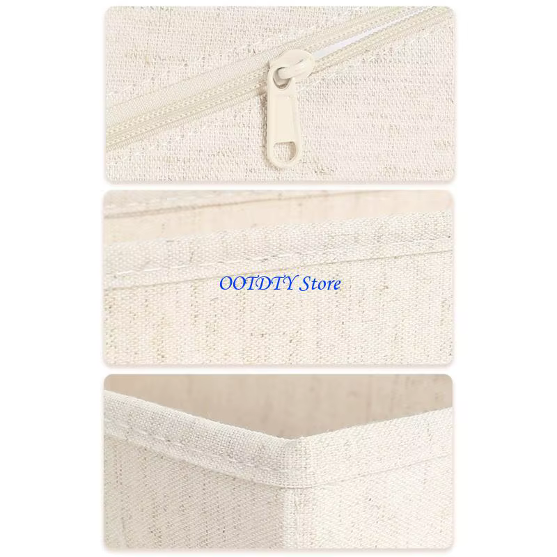 Organisateur placard robuste en tissu coton lin 367A, accessoire pour vêtements délicats, boîte rangement pliable avec