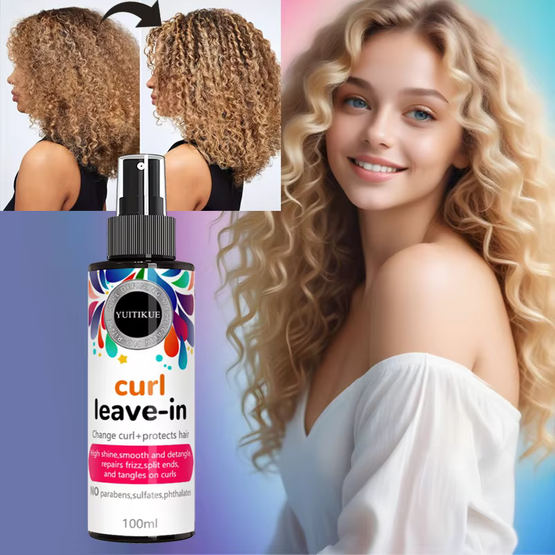 Après-shampooing Leave-in Curl, restaure les boucles et protège les cheveux, haute brillance, lisse et facile à peigner, répare les frisottis dans les boucles.