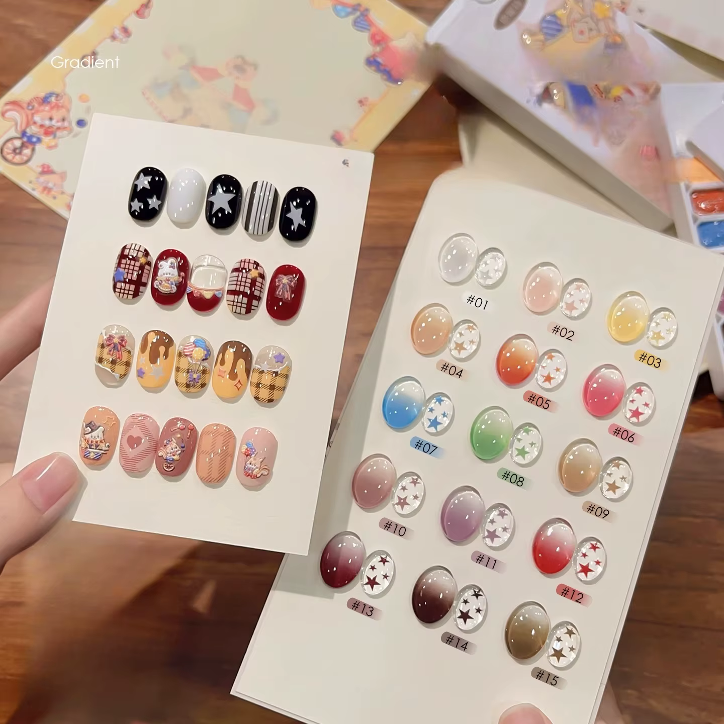 16 couleurs Pat peinture Gel vernis à ongles dégradé tapotement Gel Palette pour français Nail Art Design UV LED tremper