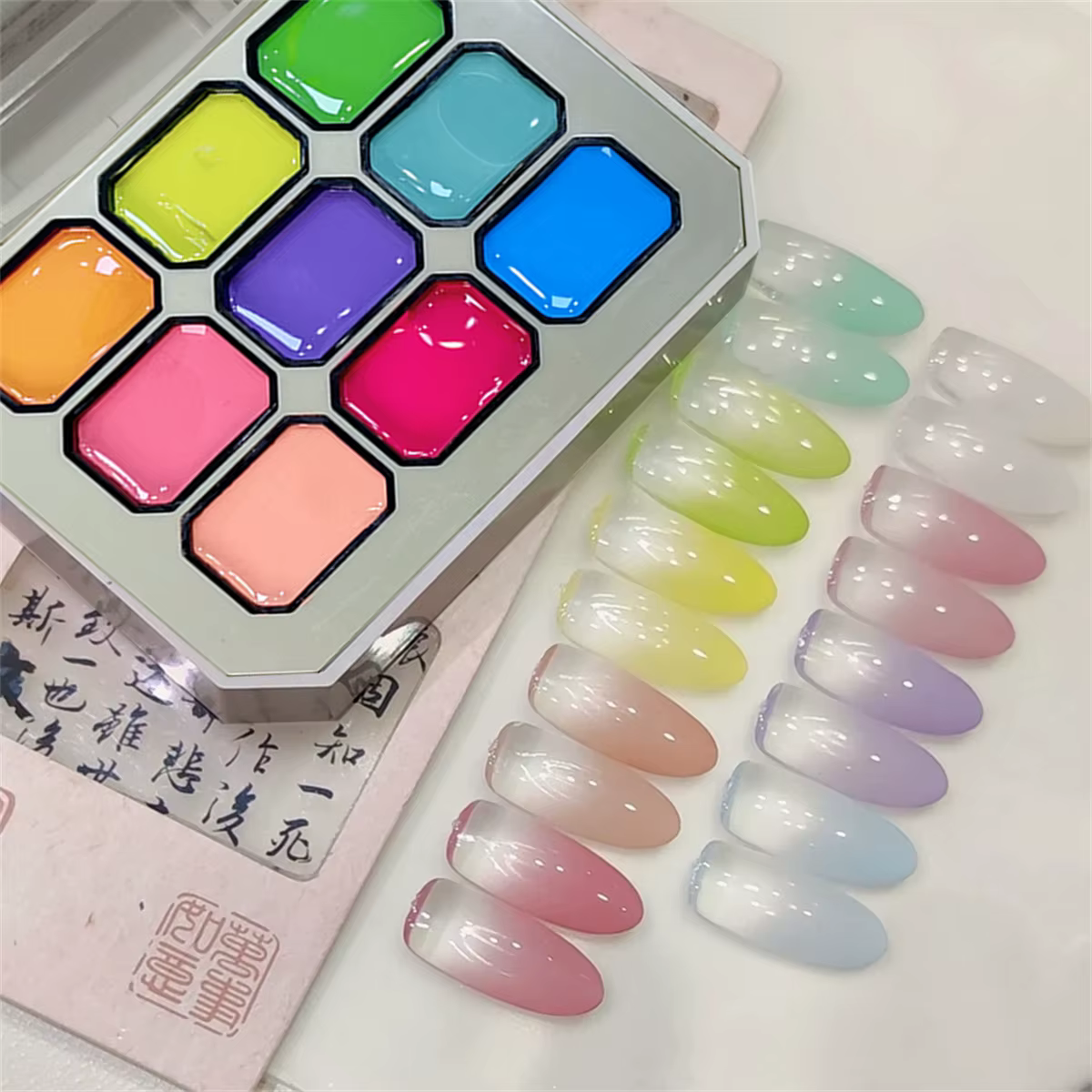 1pc Sjp 9 couleurs solide vernis à ongles pat gel peinture dégradé brillant gel nail art création décoration salon bricolage été populaire