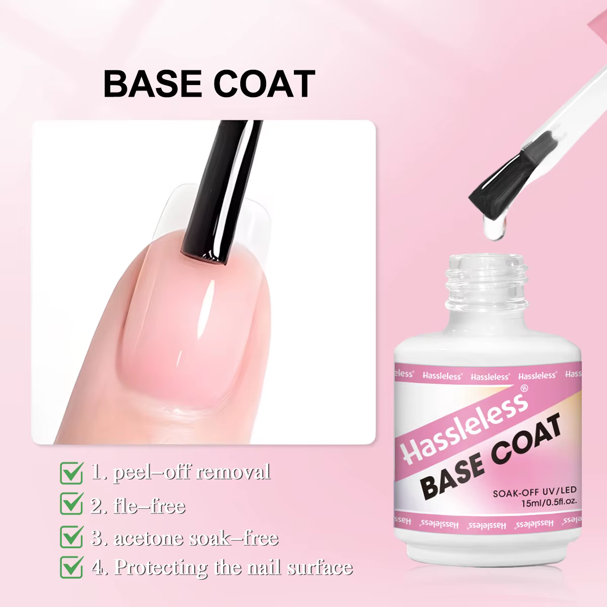 Un flacon de 15 ml de vernis à ongles gel de base