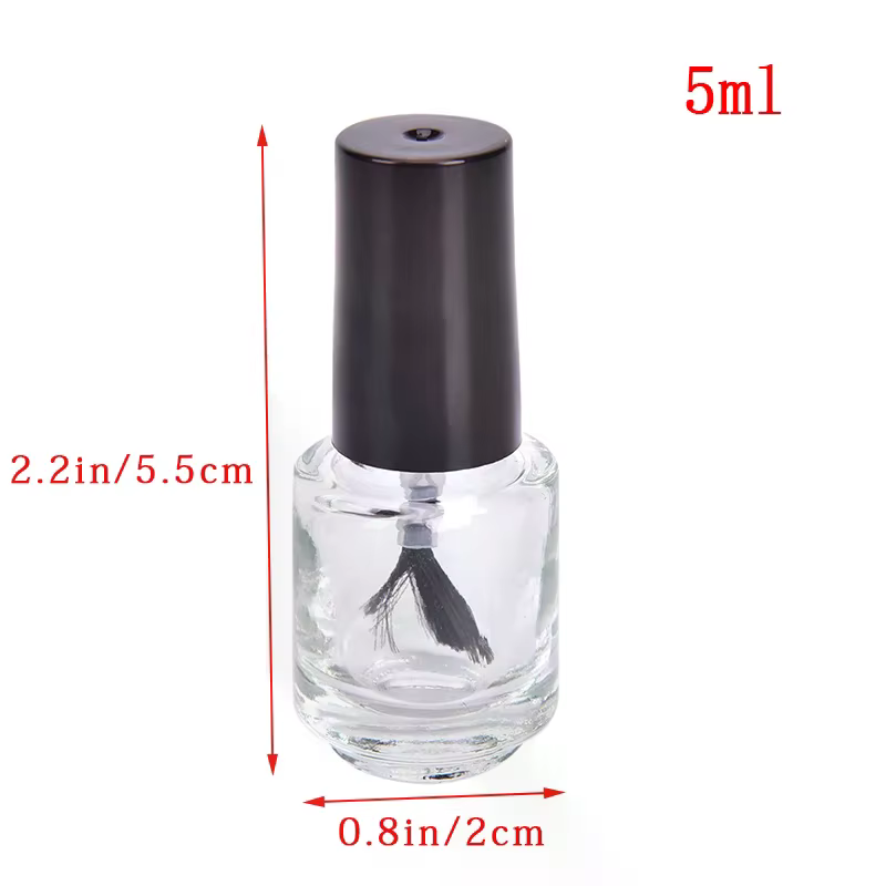1 pièces 5/10/15ml bouteille de vernis à ongles en verre vide avec brosse