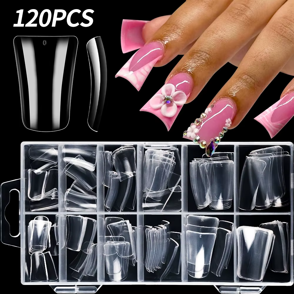 Faux ongles en bec de canard transparent