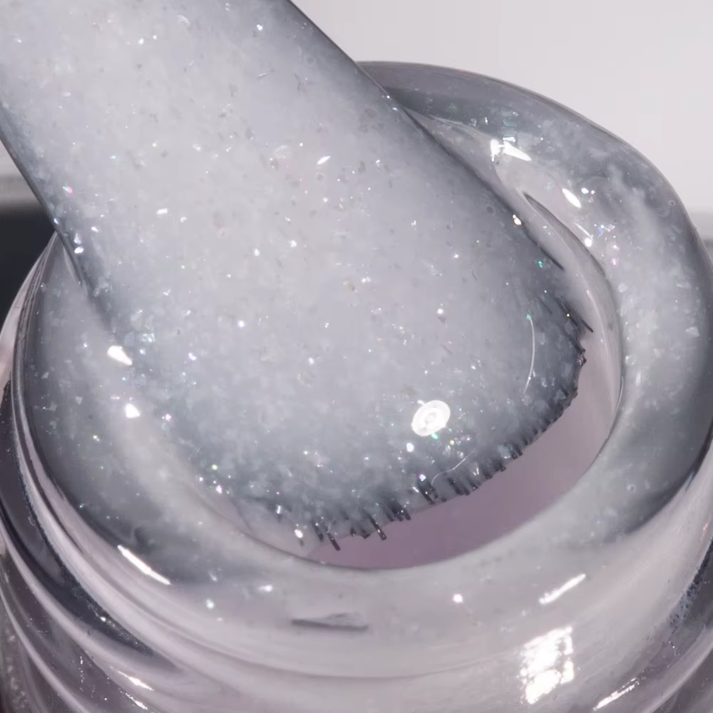 KODIES GEL Structure Base en caoutchouc Gel vernis à ongles 15ML perle miroitant rose paillettes UV Semi Permanent