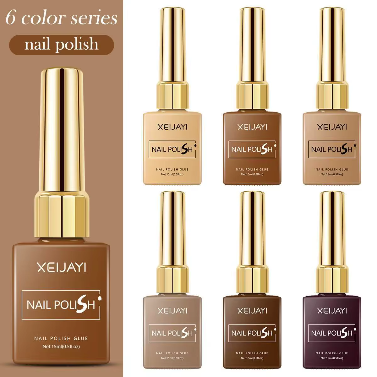 Ensemble de vernis à ongles Gel marron