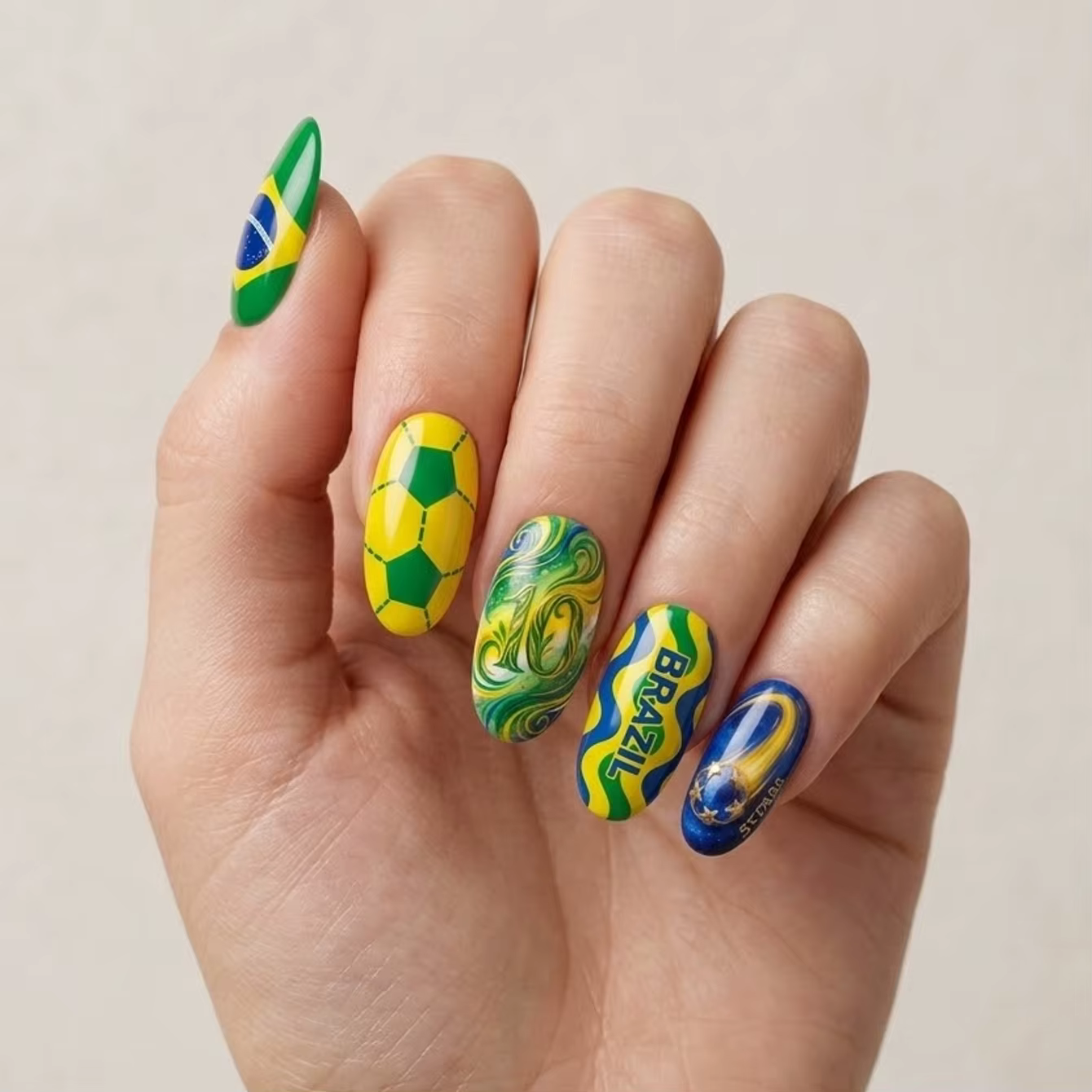 Faux ongles autocollants pour fans de football Coupe du Monde 2026