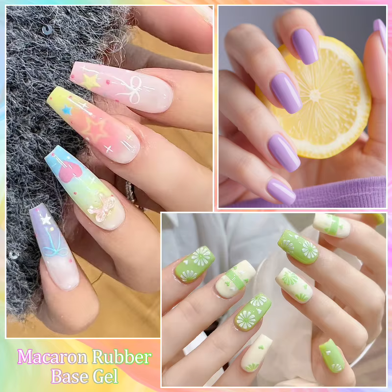 Vernis à ongles en gel de base en caoutchouc Macaron